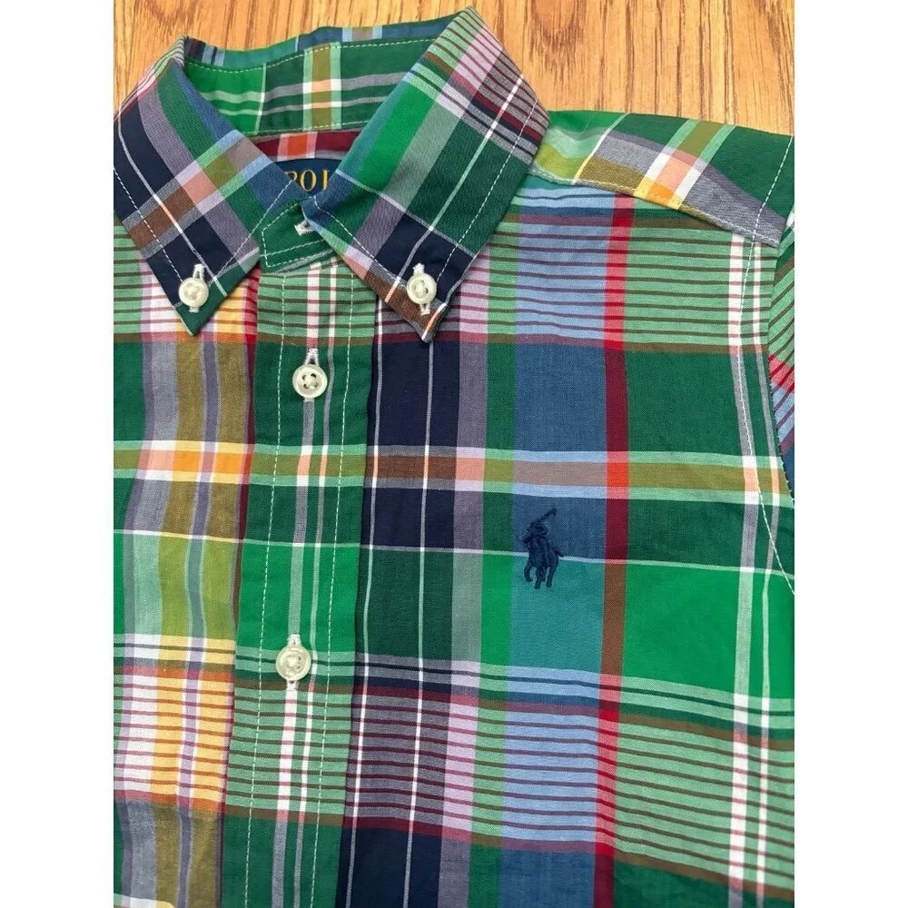 Polo Ralph Lauren Boys' Plaid Cotton Oxford Shirt